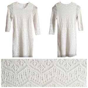 RARE Cat & Jack Cream Crochet Lace Dress
